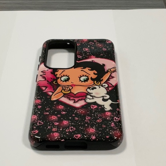 Samsung Galaxy S23 Tough Case - “Betty Boop & Pudgy in Retro Black & Pink” - Picture 4 of 6